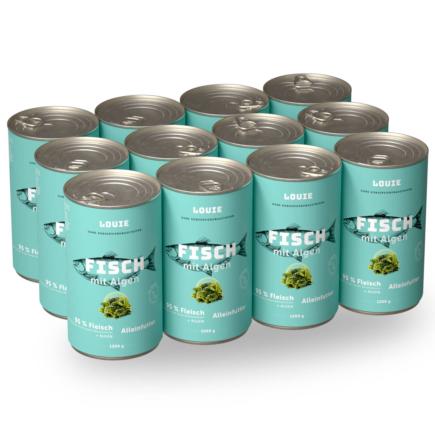 Vorteilspackung mit 12 Stück - Fisch mit Algen 1200g