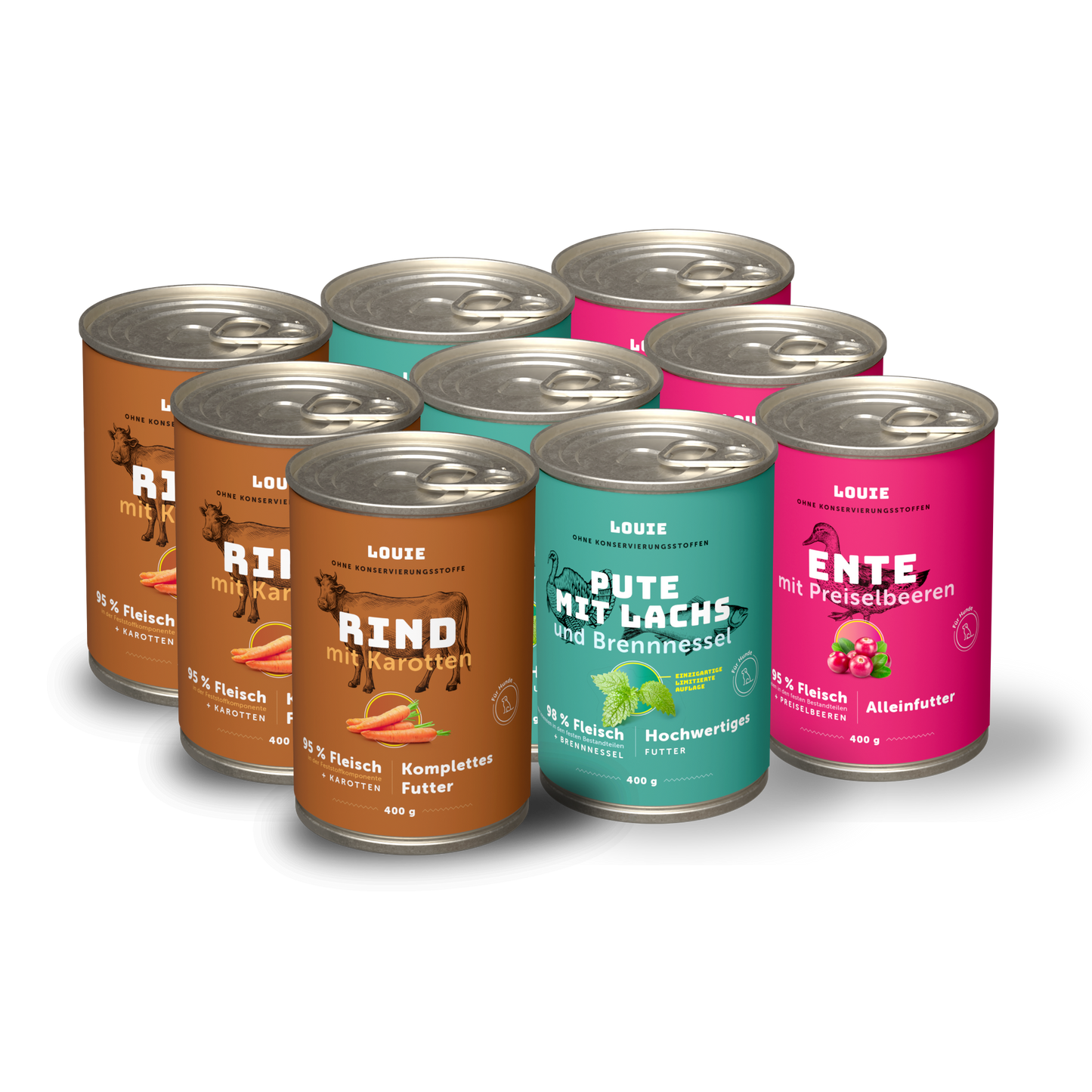 Probierpaket ohne Huhn 400 g – 9 Stück