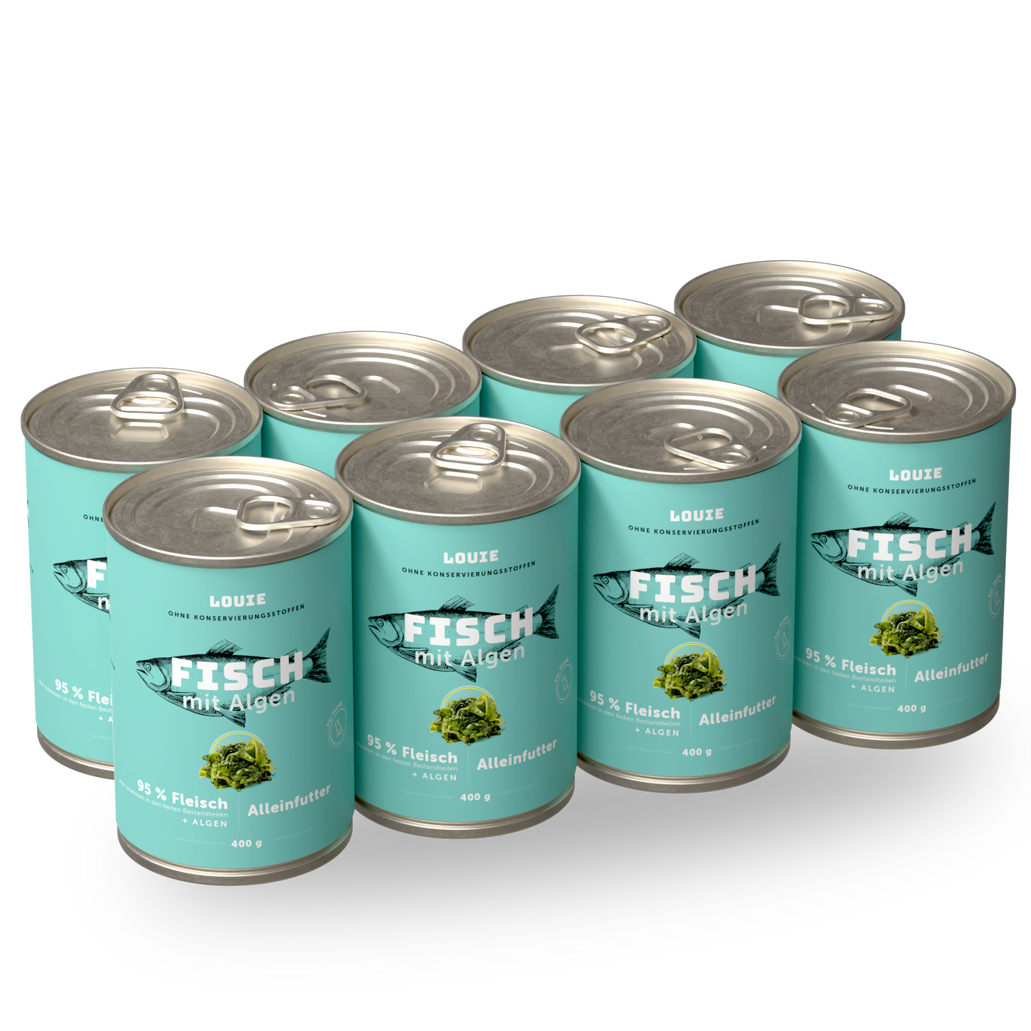Vorteilspackung mit 8 Stück - Fisch mit Algen 400g