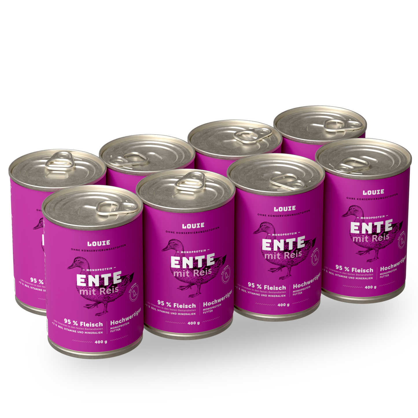 Vorteilspackung mit 8 Stück - Ente mit reis 400g