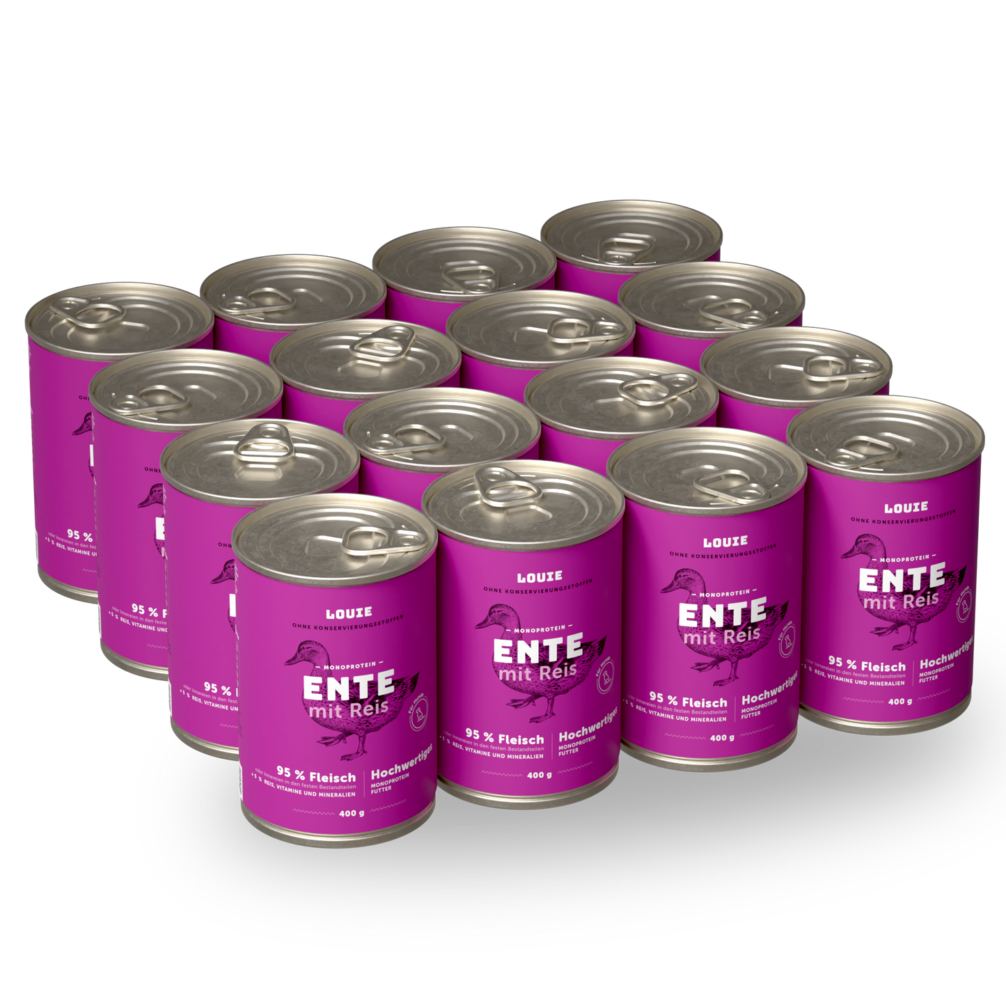 Vorteilspackung mit 16 Stück - Ente mit reis 400g