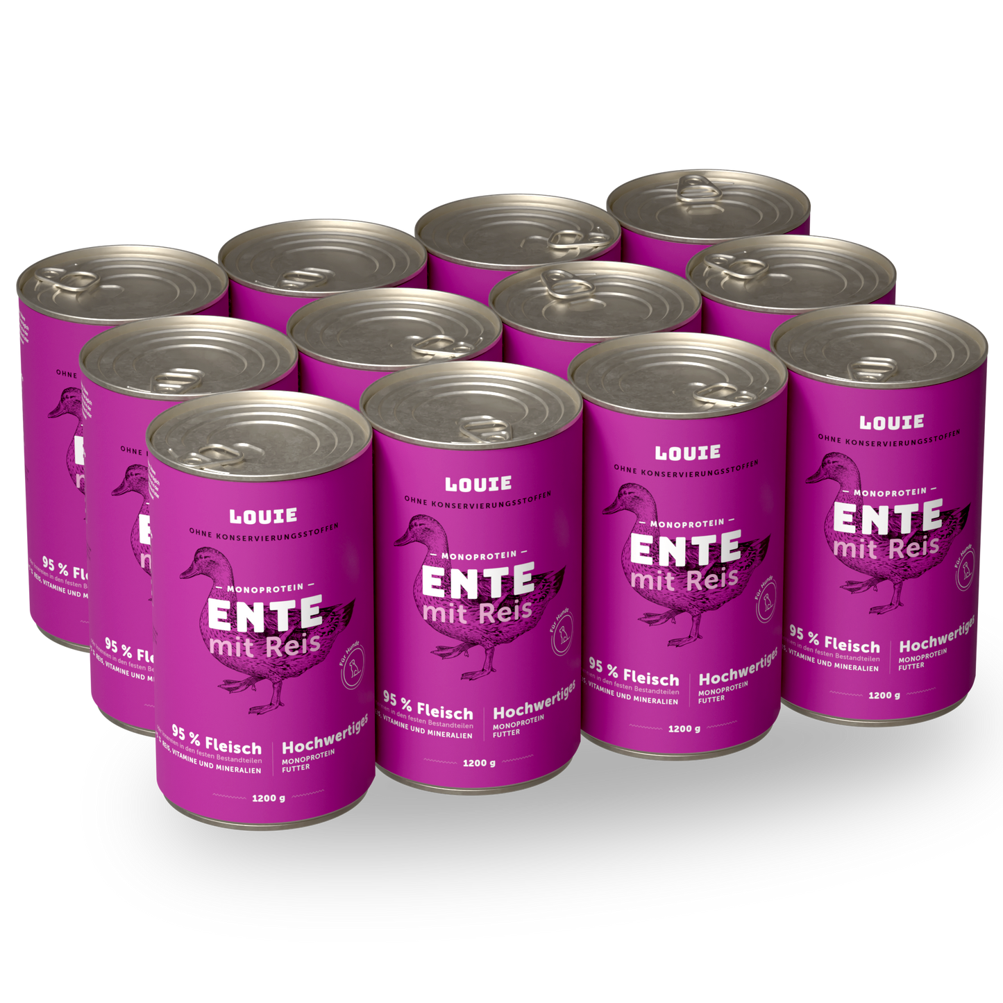 Vorteilspackung mit 12 Stück - Ente mit reis 1200g