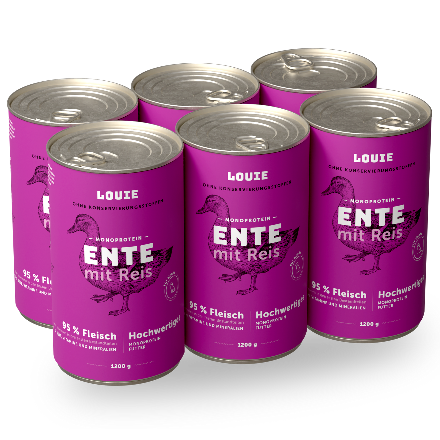 Vorteilspackung mit 6 Stück - Ente mit reis 1200g