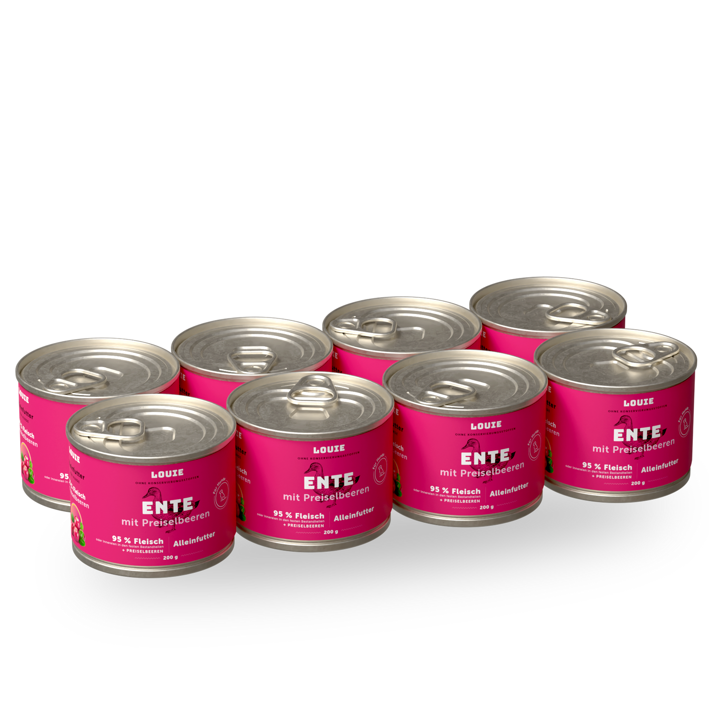 Vorteilspackung mit 8 Stück - Ente mit Preiselbeeren 200g