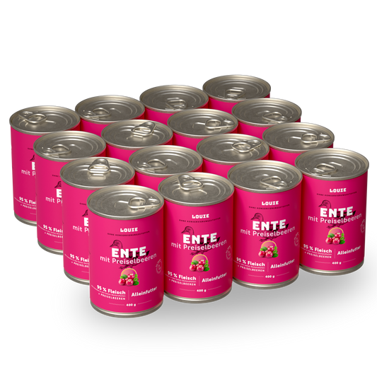 Vorteilspackung mit 16 Stück - Ente mit Preiselbeeren 400g