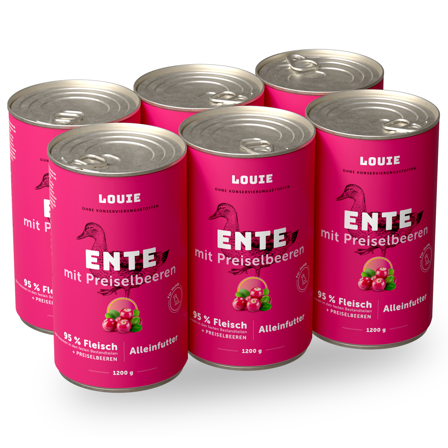 Vorteilspackung mit 6 Stück - Ente mit Preiselbeeren 1200g