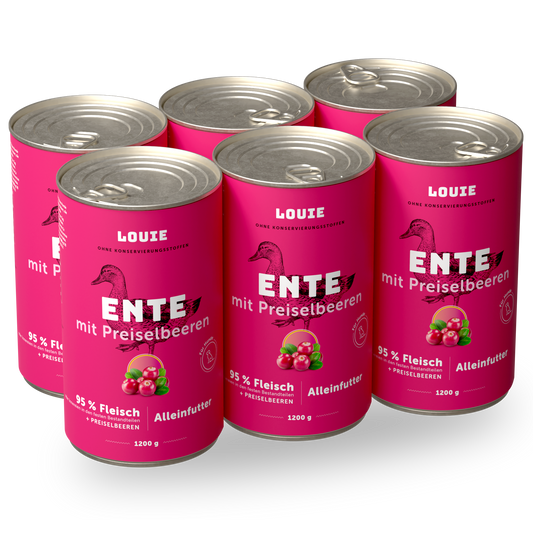 Vorteilspackung mit 6 Stück - Ente mit Preiselbeeren 1200g