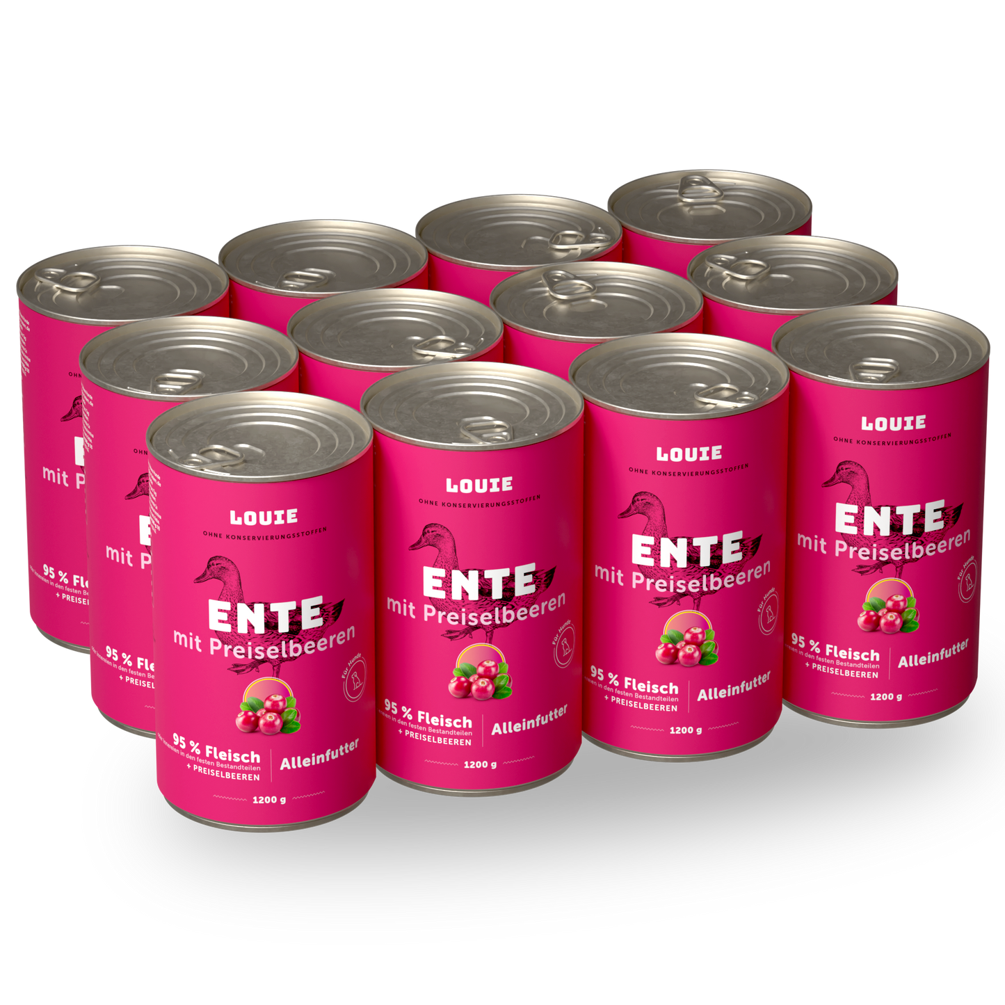 Vorteilspackung mit 12 Stück - Ente mit Preiselbeeren 1200g