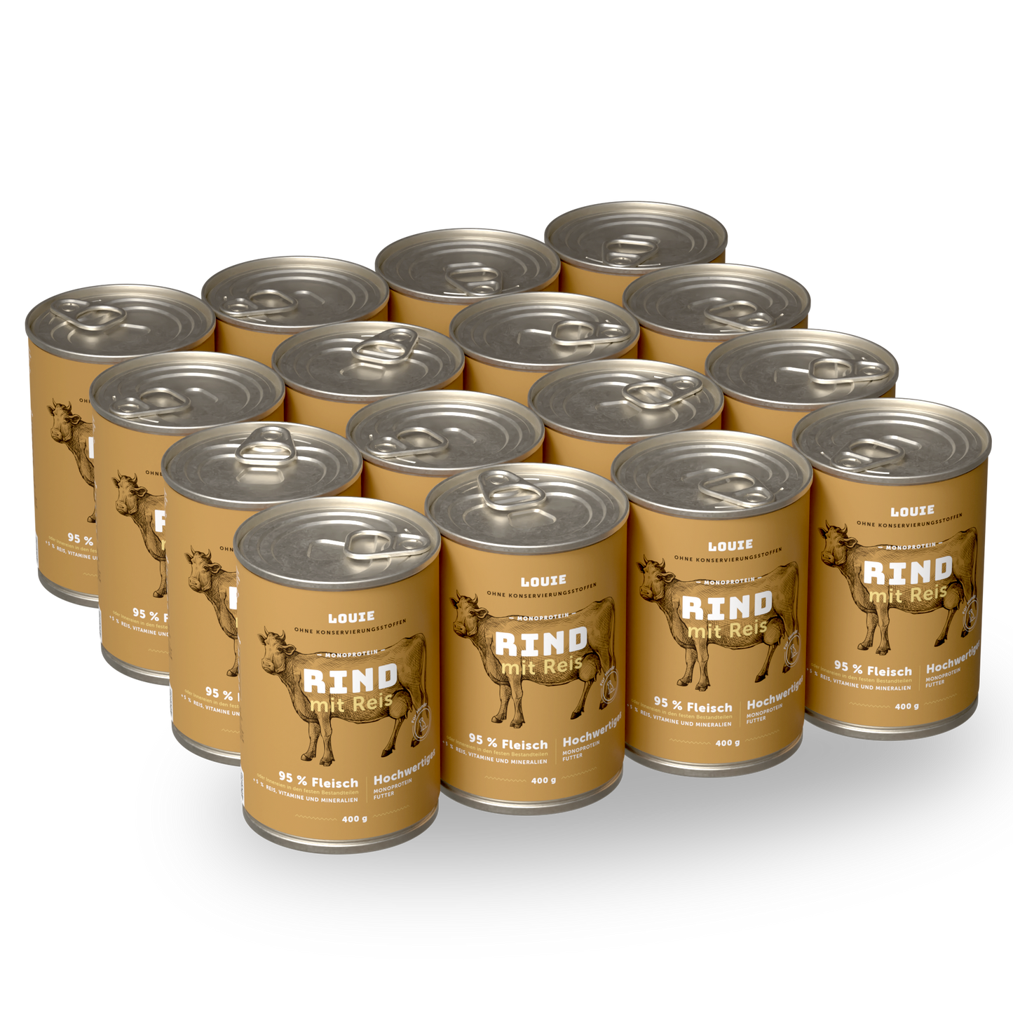 Vorteilspackung mit 16 Stück - Rind mit reis 400g