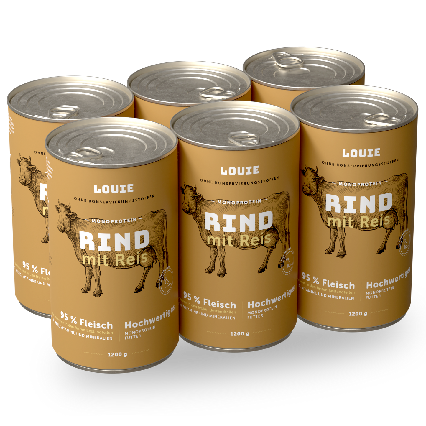 Vorteilspackung mit 6 Stück - Rind mit reis 1200g