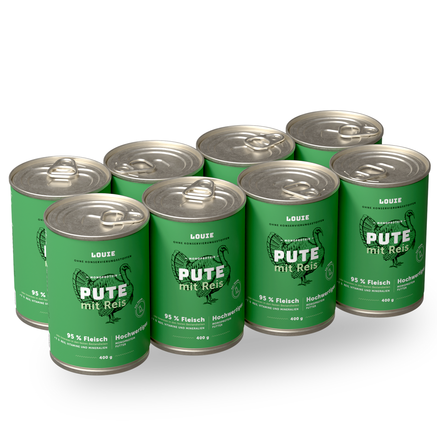 Vorteilspackung mit 8 Stück - Pute mit Reis 400g