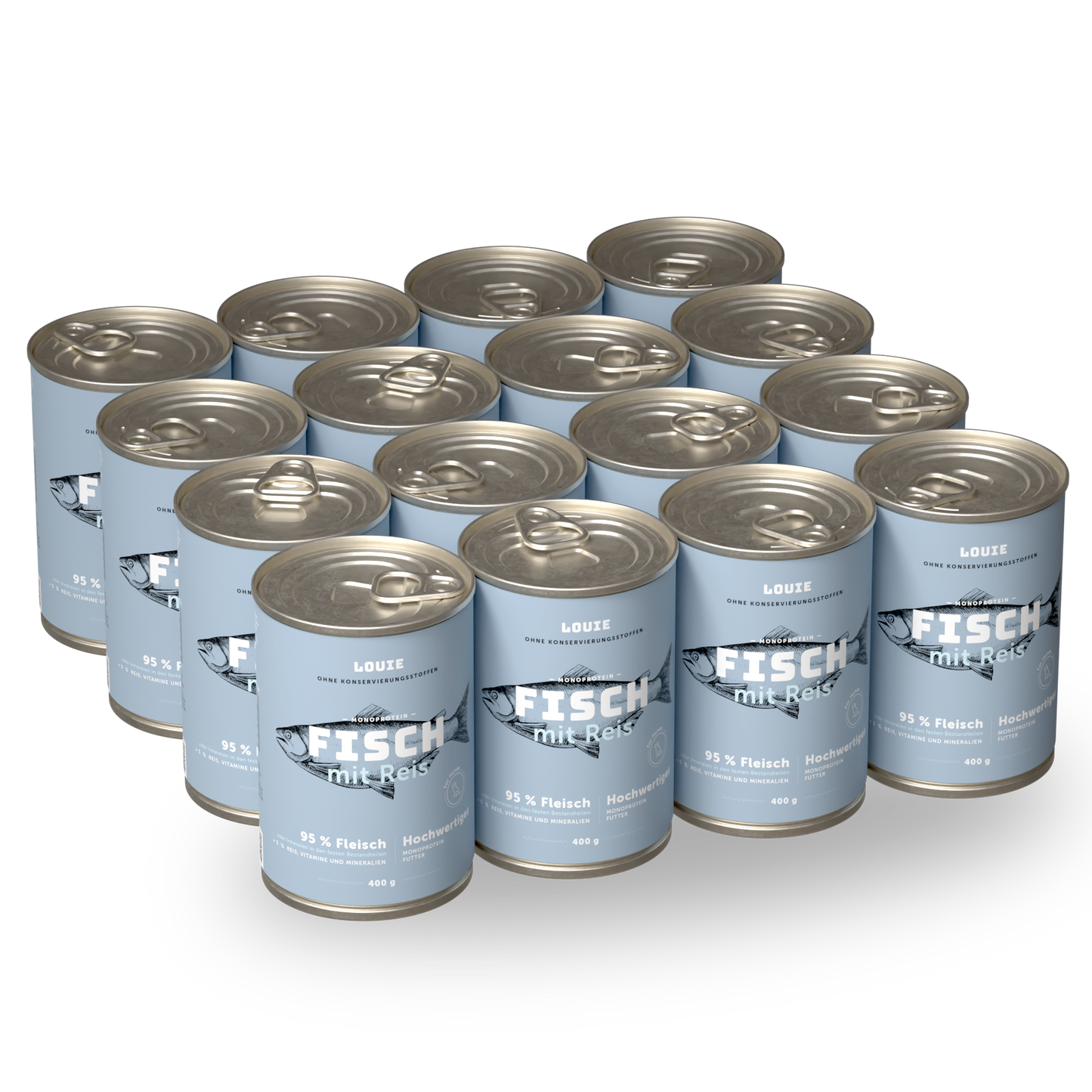 Vorteilspackung mit 16 Stück - Fisch mit Reis 400g