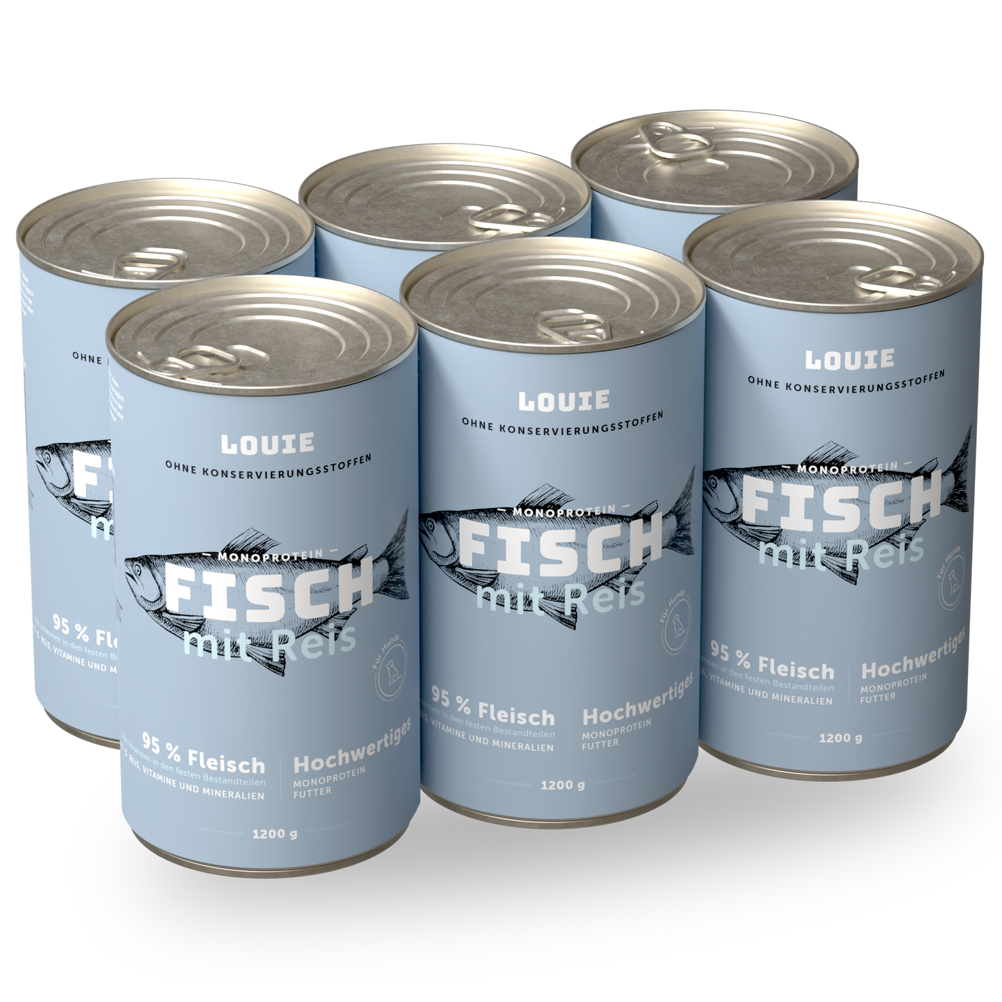 Vorteilspackung mit 6 Stück - Fisch mit Reis 1200g