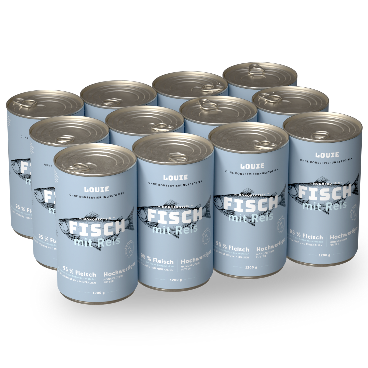 Vorteilspackung mit 12 Stück - Fisch mit Reis 1200g