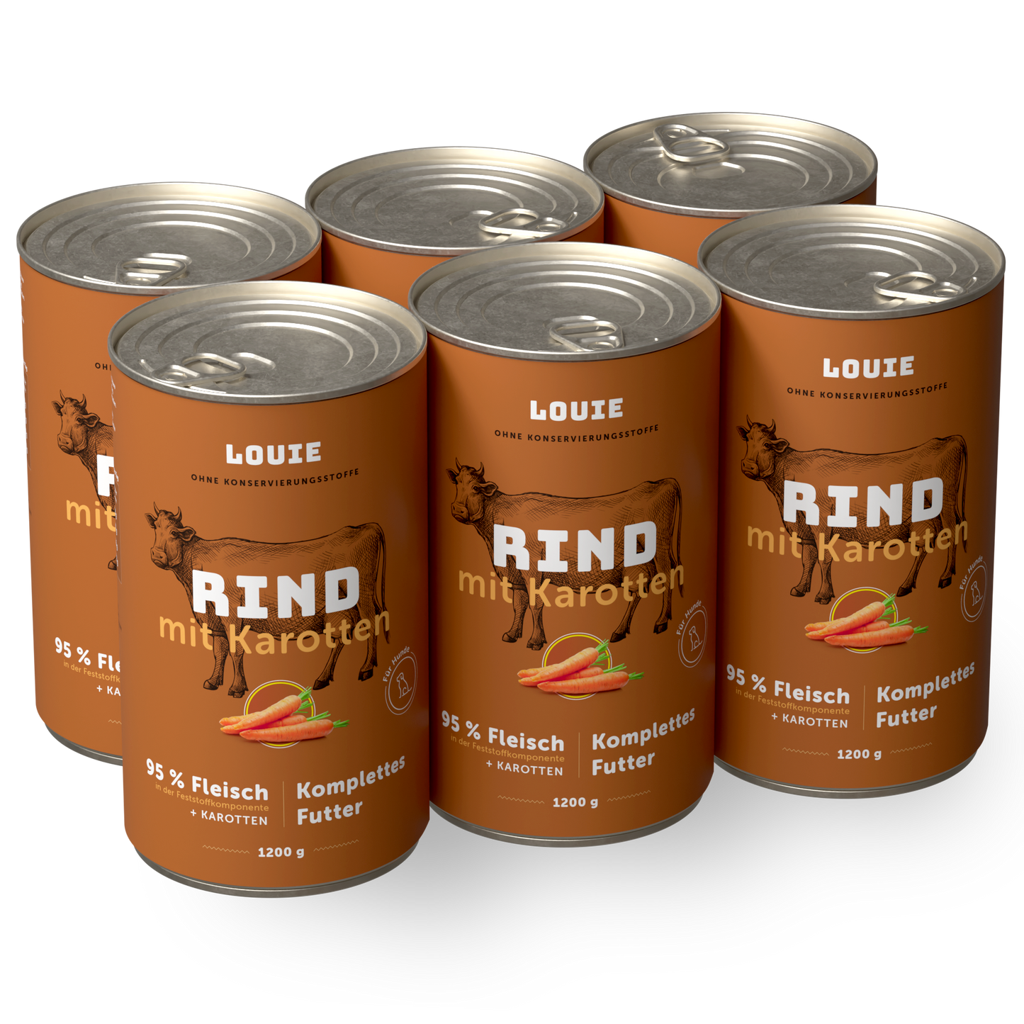 Vorteilspackung mit 6 Stück - Rind mit Karotte 1200g