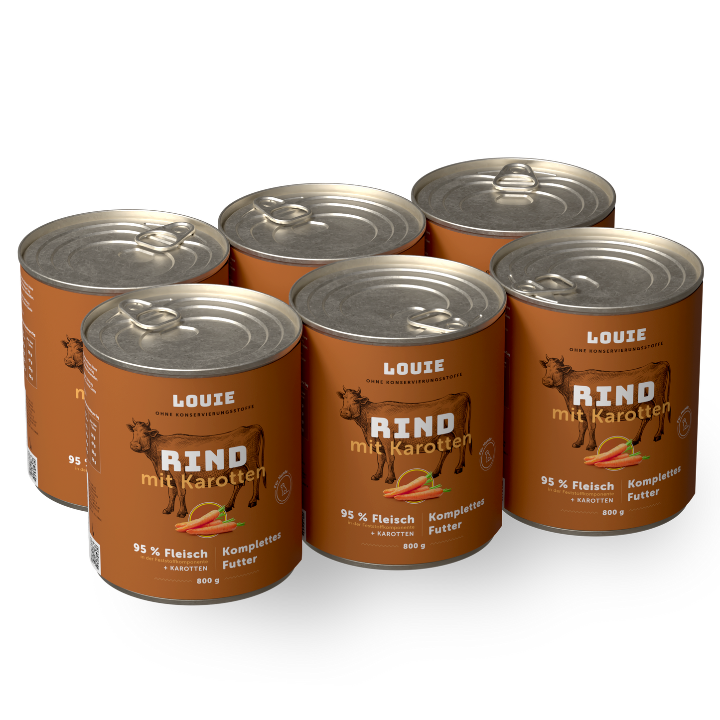 Vorteilspackung mit 6 Stück - Rind mit Karotte 800g