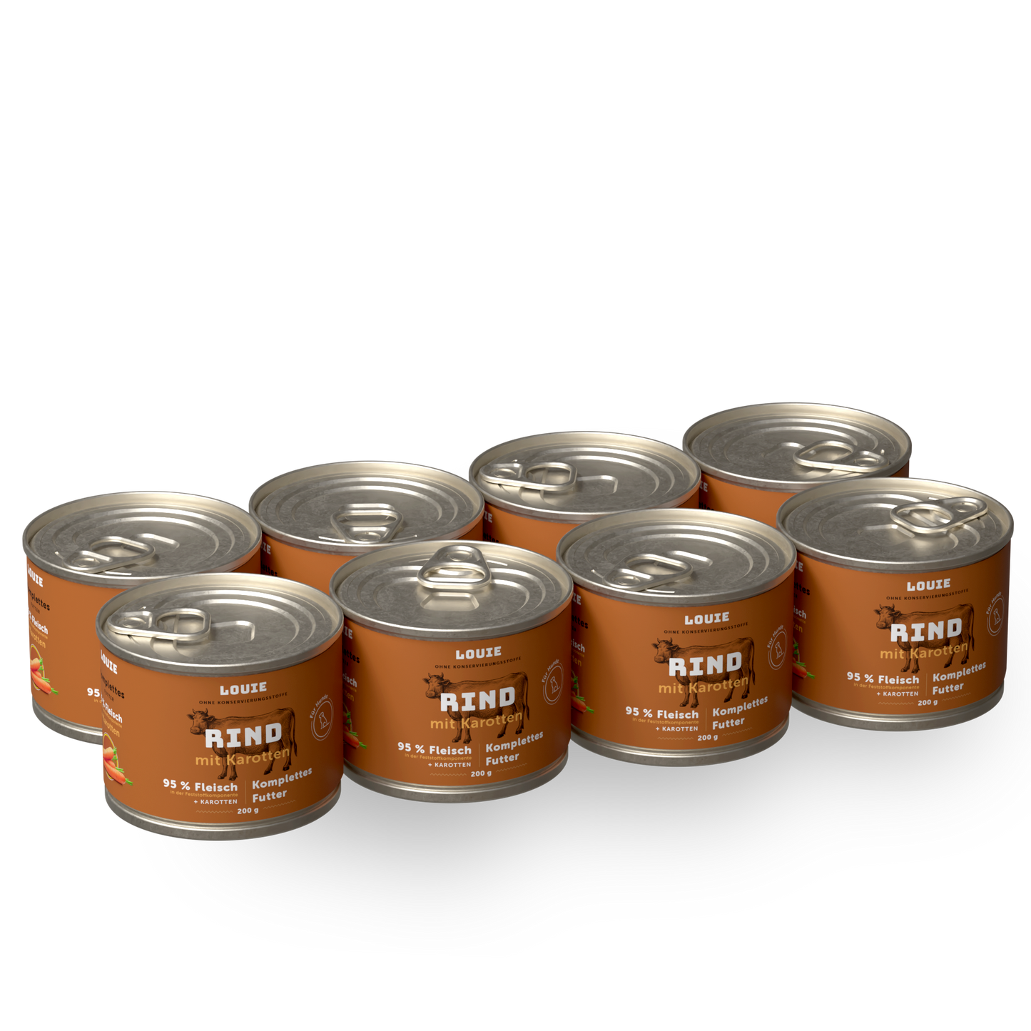 Vorteilspackung mit 8 Stück - Rind mit Karotte 200g