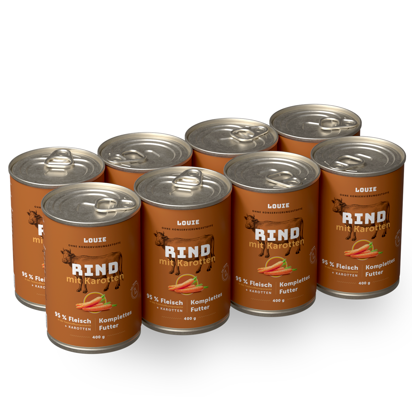 Vorteilspackung mit 8 Stück - Rind mit Karotte 400g