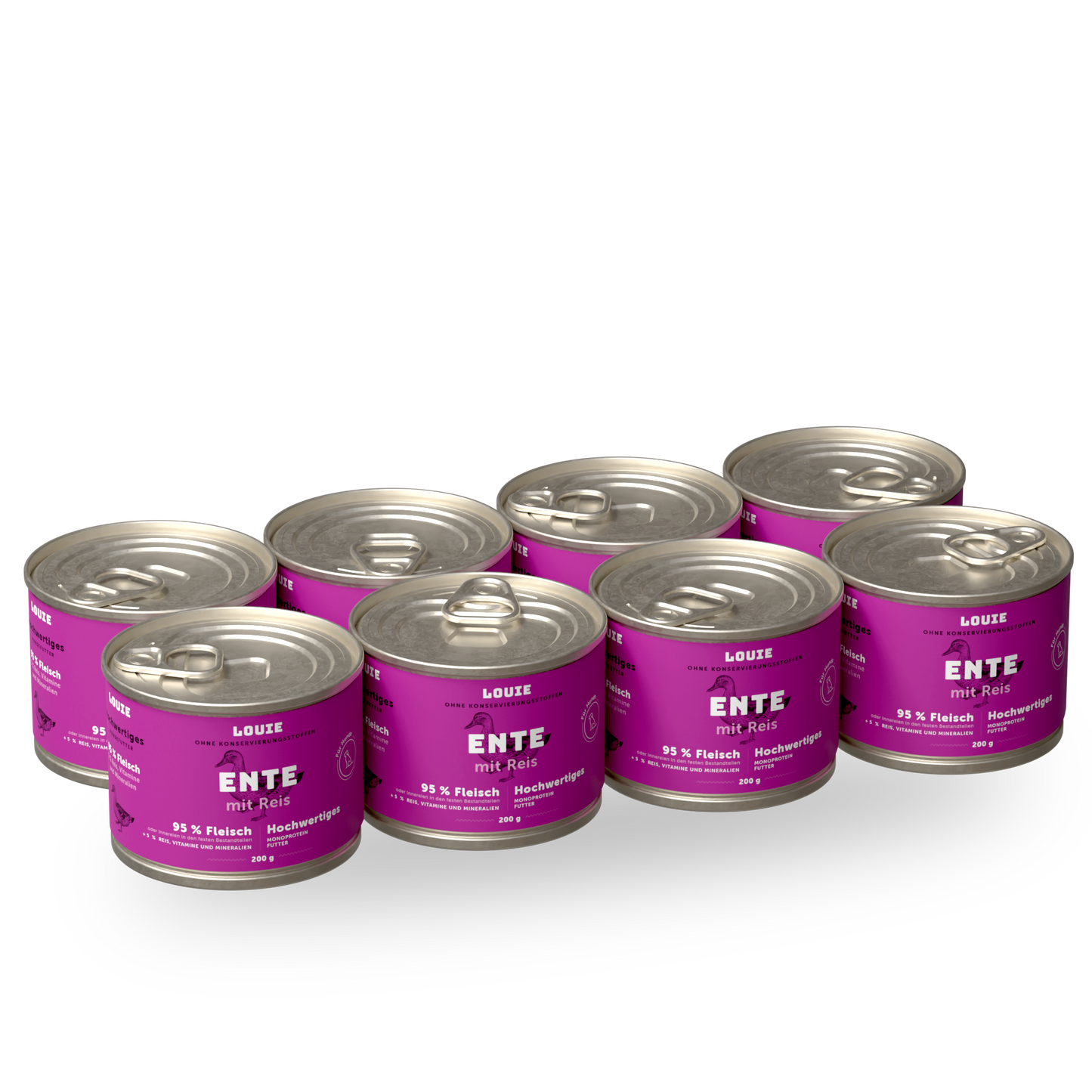Vorteilspackung mit 8 Stück - Ente mit reis 200g