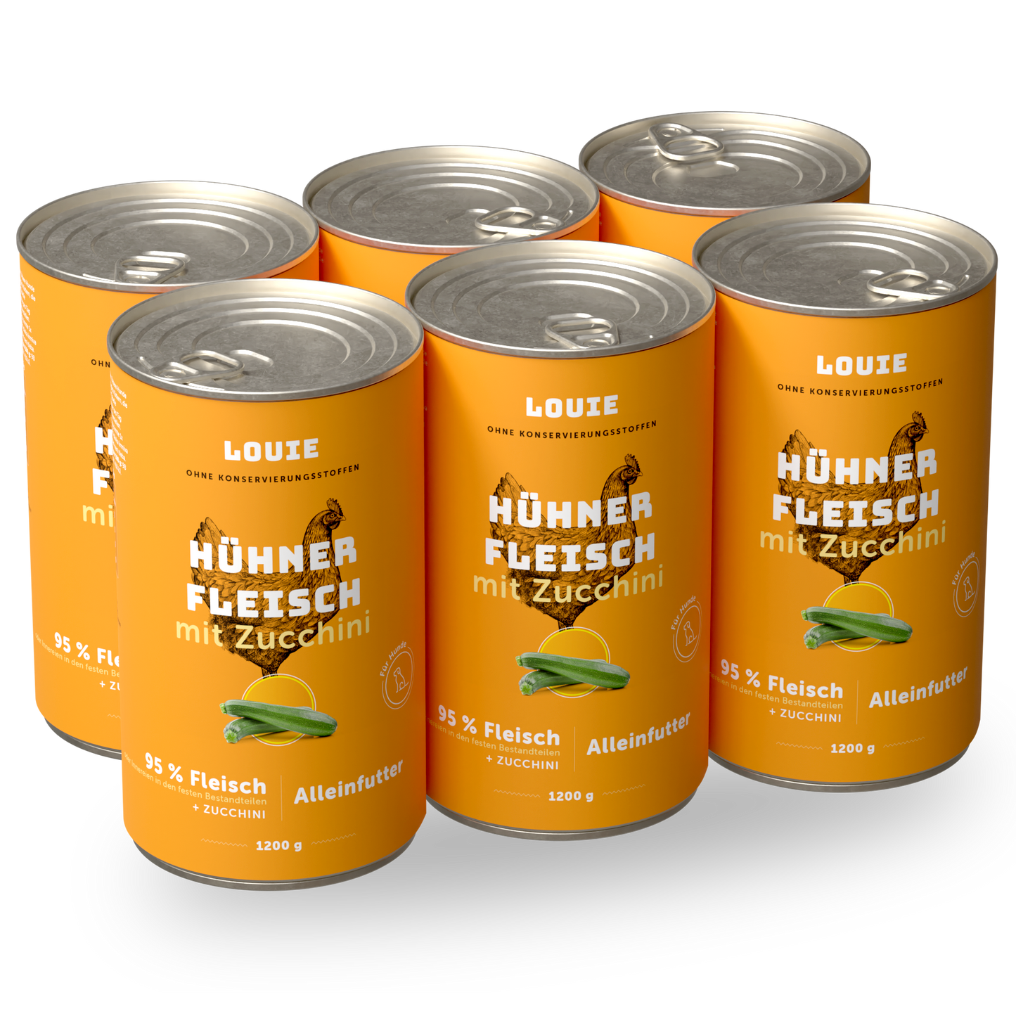 Vorteilspackung mit 6 Stück - Huhn mit Zucchini 1200g