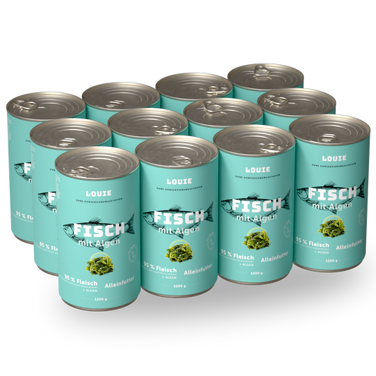 Vorteilspackung mit 12 Stück - Fisch mit Algen 1200g