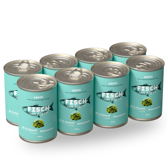Vorteilspackung mit 8 Stück - Fisch mit Algen 400g