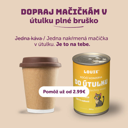 Mačací balíček do útulku 16ks, 400g - LOUIE pomáha útulkom