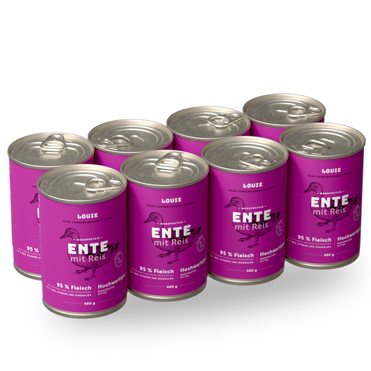 Vorteilspackung mit 8 Stück - Ente mit reis 400g