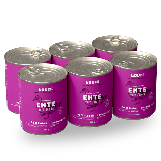 Vorteilspackung mit 6 Stück - Ente mit reis 800g