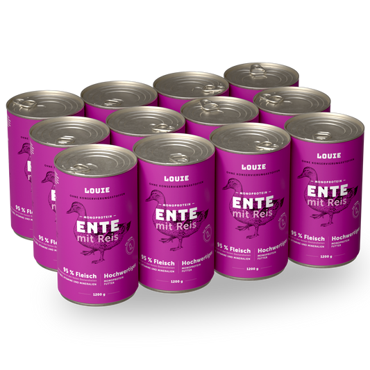 Vorteilspackung mit 12 Stück - Ente mit reis 1200g