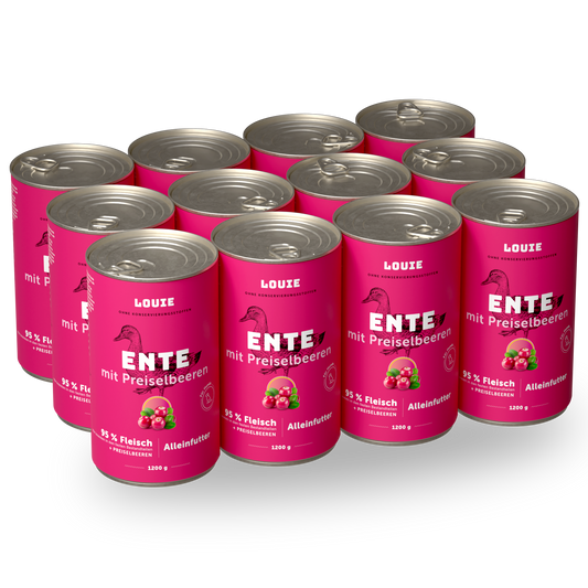 Vorteilspackung mit 12 Stück - Ente mit Preiselbeeren 1200g