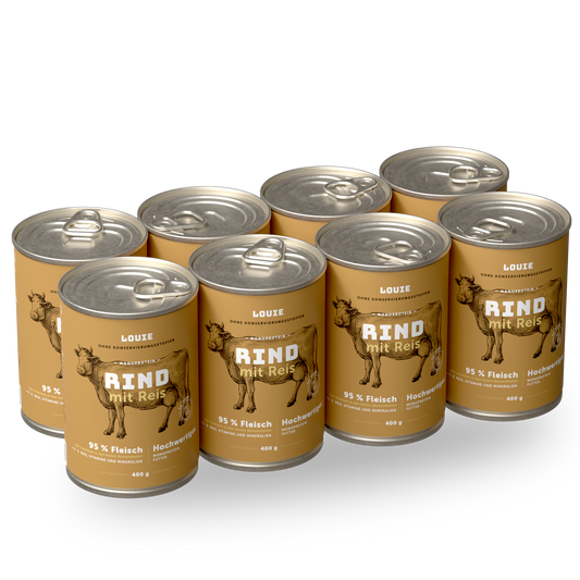 Vorteilspackung mit 8 Stück - Rind mit reis 400g