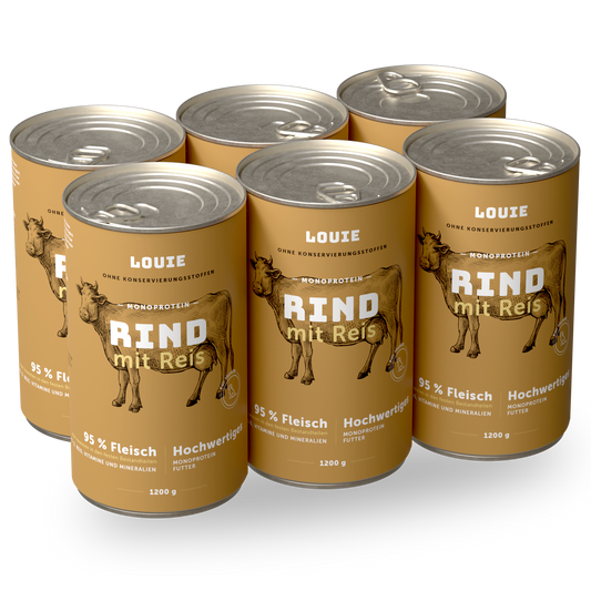 Vorteilspackung mit 6 Stück - Rind mit reis 1200g