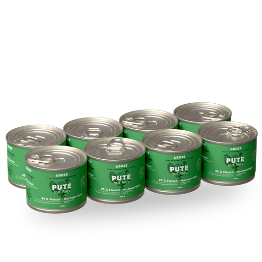 Vorteilspackung mit 8 Stück - Pute mit Reis 200g