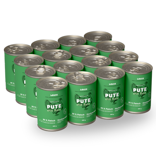 Vorteilspackung mit 16 Stück - Pute mit Reis 400g