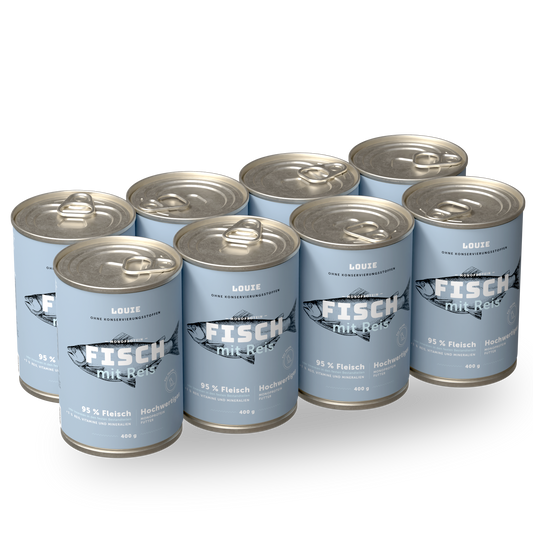 Vorteilspackung mit 8 Stück - Fisch mit Reis 400g