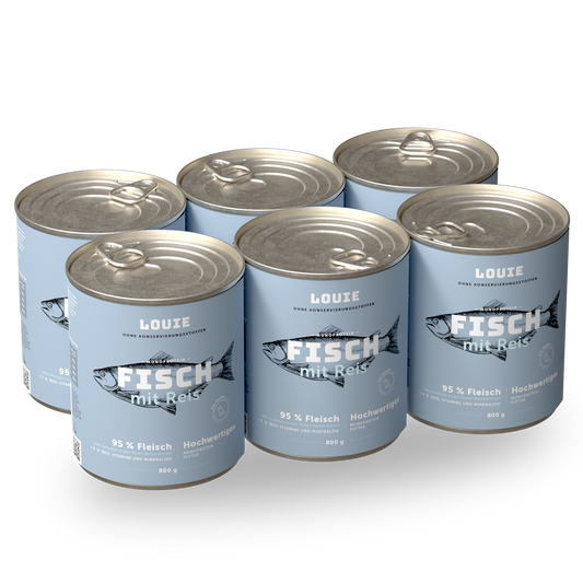 Vorteilspackung mit 6 Stück - Fisch mit Reis 800g