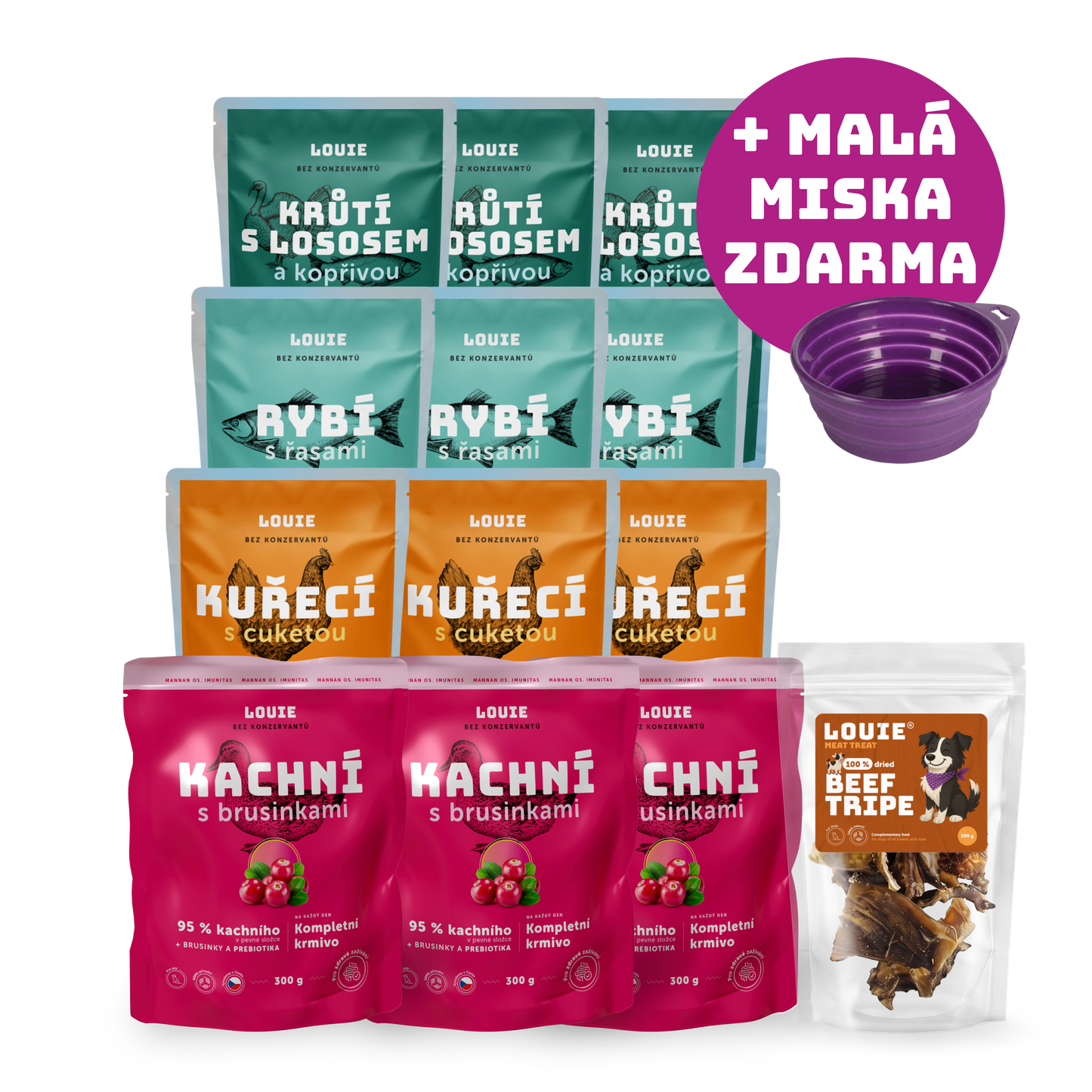 Mix kapsičiek na cesty | 12 ks | 300 g + cestovná miska zdarma