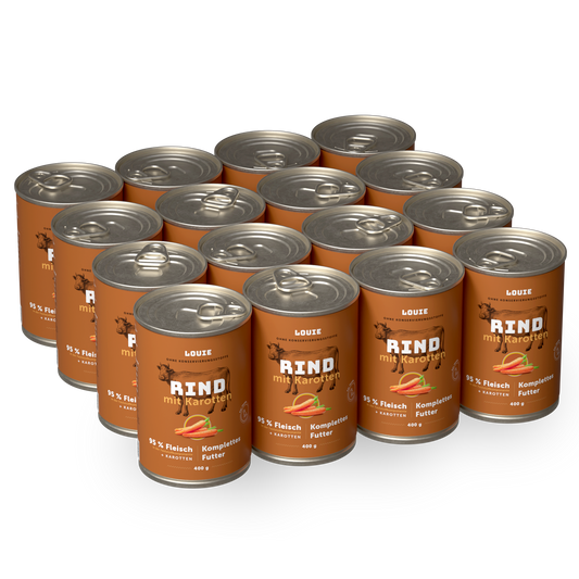 Vorteilspackung mit 16 Stück - Rind mit Karotte 400g