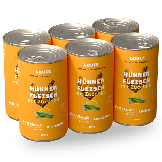 Vorteilspackung mit 6 Stück - Huhn mit Zucchini 1200g