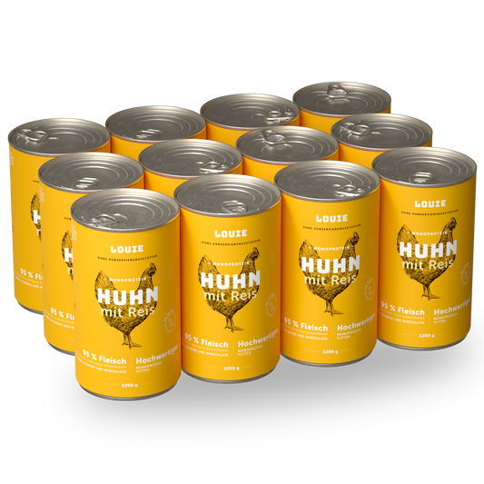 Vorteilspackung mit 12 Stück - Huhn mit Reis 1200g