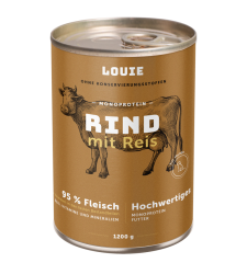 Rindfleisch mit Reis 1200g - LOUIE Komplettfutter für Hunde